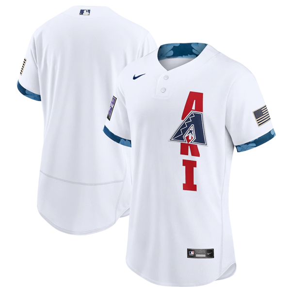 Men's Arizona Diamondbacks Blank 2021 White All-Star Flex Base Stitched MLB Jersey Men's Arizona Diamondbacks Blank 2021 White All-Star Flex Base Stitched MLB Jersey